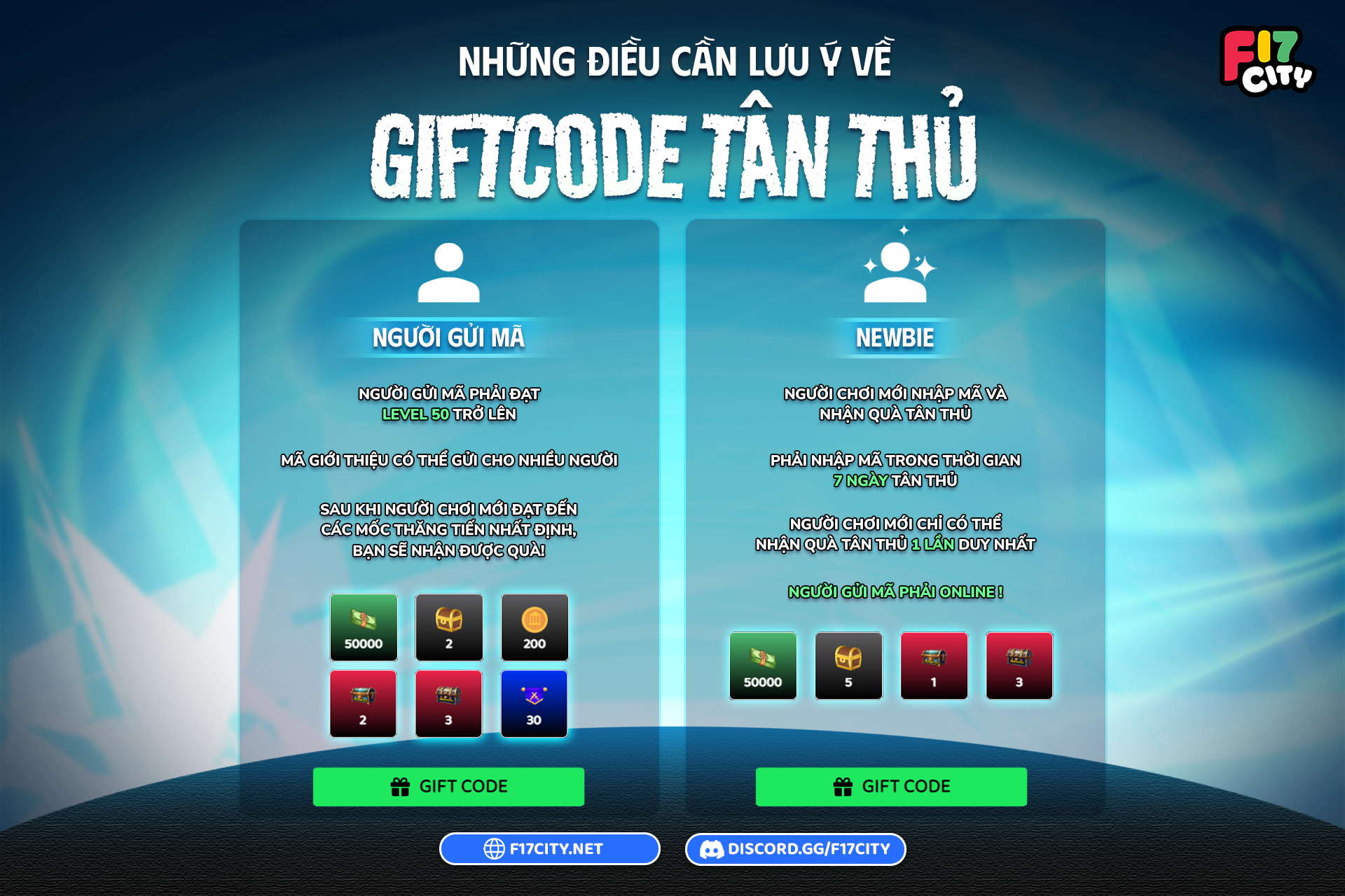 HƯỚNG DẪN | GIFTCODE Tân Thủ